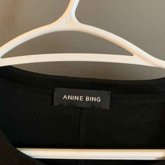 Anine Bing Black Fitted Long Sleeve ribbed Jane top - Picture 7 of 9